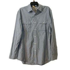 Nautica Jeans Co Shirt Men's Medium  Button Front Shirt Striped